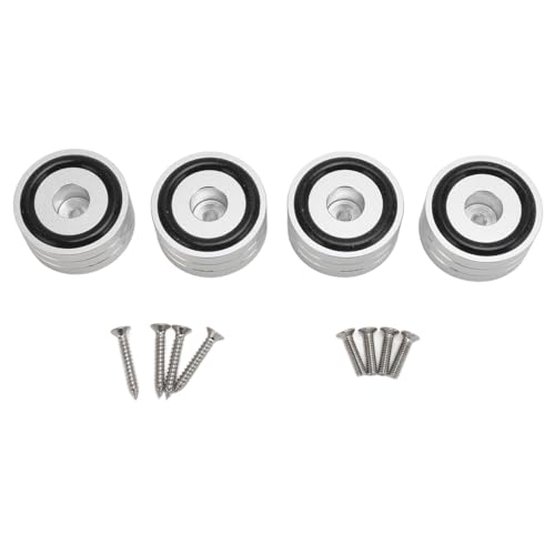 4pcs Aluminiumlegierungslautsprecher -Isolation Füße, die Vibration für Verstärker -CD -DVD -Player -HiFi -Geräte, Installation ohne Bohrung, Dämpfungsmaterial (Silver) von Ylwxzenith