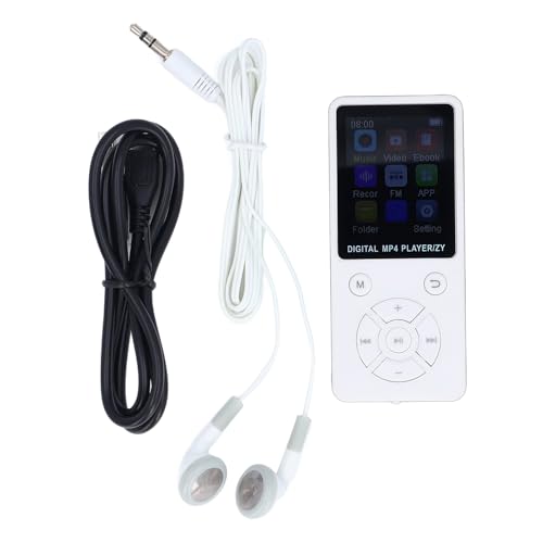 64GB MP3 MP4 Player with 5.0, 1.8 Inch Screen, Portable HiFi Music Player, Speaker, Video, FM, E Book Support, Up to 128GB Expandable Memory (White) von Ylwxzenith