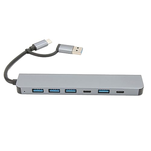 7 in 1 USB C -Hub, USB 3.0 Multiport -Adapter, 5 USB 3.0 -Anschlüsse, 2 USB -C -Anschlüsse, Aluminiumlegierungsmaterial, Space Grey, für Glasscheiben OS X, Metallic OS, dünner 7 in 1 USB C -Hub, USB 3.0 Multiport -Adapter, 5 USB 3.0 -Anschlüsse, 2 USB -C -Anschlüsse, Aluminiumlegierungsmaterial, Space Grey, für Glasscheiben OS X, Metallic OS, dünner von Ylwxzenith