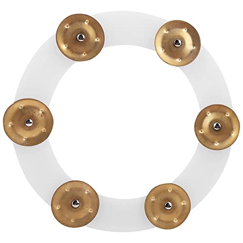 Drum Cymbals Hi Hat Tambourine, Metal and Rubber Construction, Silver and Gold Options, 19cm/7.5in and 12cm/4.7in Sizes, Bright Jingle Sound, Durably and lasting (Gold) von Ylwxzenith