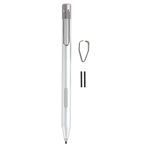 Pen with 4096 Levels Pressure Sensitivity, Capacitive Digital for Outer Layer Pro 6 5 4 3 Go Book Laptop Studio, Function, Interchangeable Nibs (Silver) von Ylwxzenith