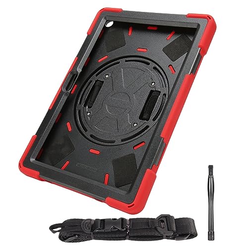 Robustes Tablet für Fire HD 10 Plus 2021, sturzsicher, mit Handschlaufe, Ständer und Schultergurt, rotes Silikon-PC-Material Robustes Tablet für Fire HD 10 Plus 2021, sturzsicher, mit Handschlaufe, Ständer und Schultergurt, rotes Silikon-PC-Material von Ylwxzenith