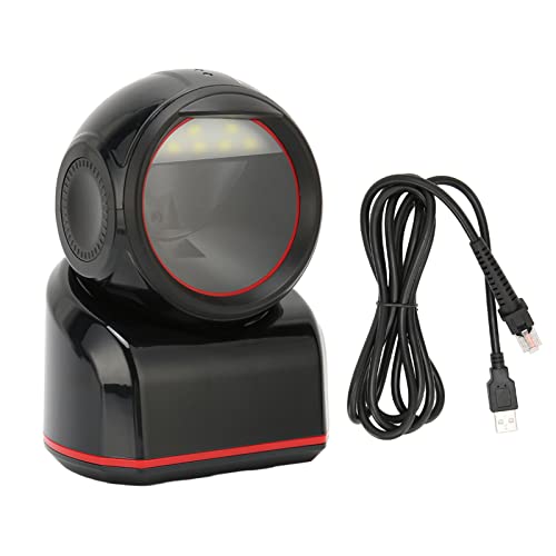USB 2D 1D -Barcode -Scanner mit omnidirektionaler Erfindung, 617nm rote LED, für Telefoncomputerbildschirme, schnelles Decodieren, Abbauchmaterial (Black) von Ylwxzenith