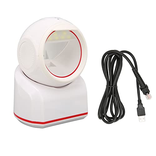 USB 2D 1D -Barcode -Scanner mit omnidirektionaler Erfindung, 617nm rote LED, für Telefoncomputerbildschirme, schnelles Decodieren, Abbauchmaterial (White) von Ylwxzenith