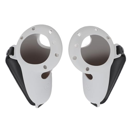 VR Controller Grips Cover, Soft Silicone Protector with Strap, Fit for 3, Lightweight, Washable, Quick Drying, Knuckle Strap for Added Security (Grey) von Ylwxzenith