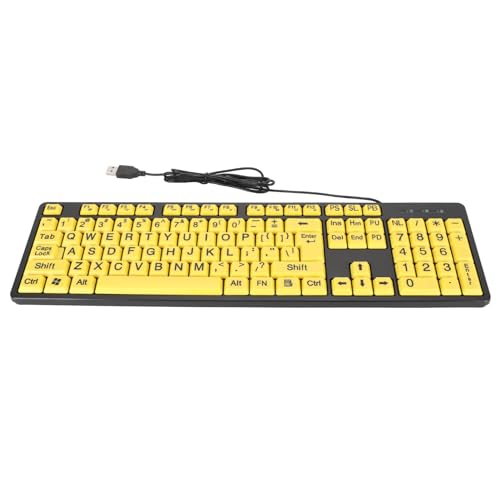Ylwxzenith 104 Taste Großdruck Computertastatur, USB verkabelt für Schüler ältere Menschen visuell beeinträchtigt, mit 4,9 Fuß USB -Kabel, breite Kompatibilität, Multimedia -Tasten Ylwxzenith 104 Taste Großdruck Computertastatur, USB verkabelt für Schüler ältere Menschen visuell beeinträchtigt, mit 4,9 Fuß USB -Kabel, breite Kompatibilität, Multimedia -Tasten von Ylwxzenith