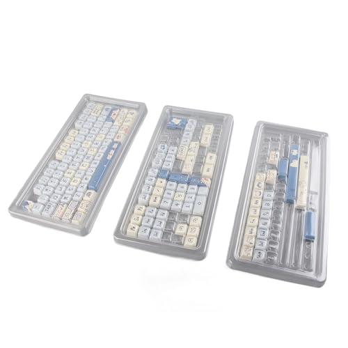 Ylwxzenith Cartoon -PBT -Tastatur -Tastaturkaps, 148 Tastenfarbstoff -Sublimation, ergonomische, reiche Farben, mechanische Tastaturschlüsselkaps für PC -Spiele und DIY -Enthusiasten (Kitten) von Ylwxzenith