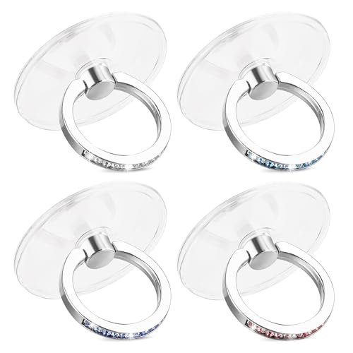 4 Stück Handy Ring Halterung,Ymapinc Handyringhalterung Finger Handy Ring 360°Drehung Handyringhalterung Handy Ring Transparent Diamond Handy Halterung Finger Ständer für Die Meisten Smartphones von Ymapinc