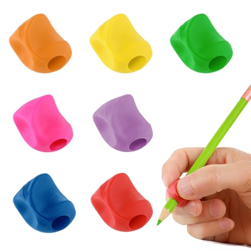 7 Stück Schreibhilfe für Stift Kinder,Ymapinc Stifthalter Kinder Hilfe TPE Bleistift Griffe Ergonomische Stifthaltung Handschriftgriff Schreibwerkzeug für Kleinkinder Vorschüler Kinder von Ymapinc