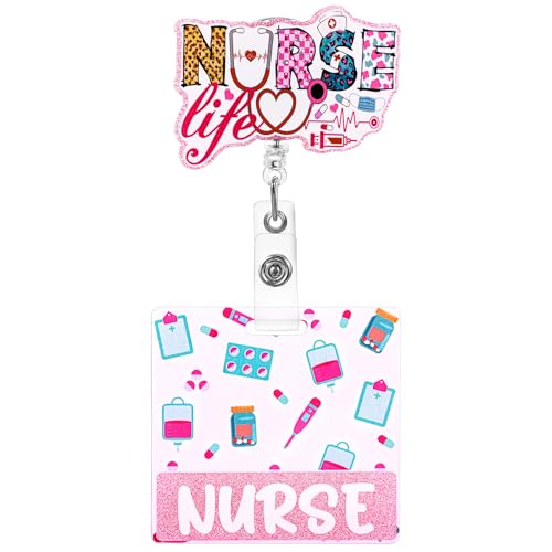 Ymapinc Krankenschwester-Abzeichenspule, einziehbar, rosa Krankenschwester-Zubehör, CNA-Zubehör für die Arbeit, rosa Spule mit Drehclip, CNA-Geschenke Ymapinc Krankenschwester-Abzeichenspule, einziehbar, rosa Krankenschwester-Zubehör, CNA-Zubehör für die Arbeit, rosa Spule mit Drehclip, CNA-Geschenke von Ymapinc