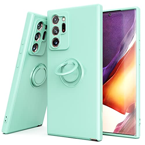 YmhxcY Galaxy Note 20 Ultra Case,360°Ring Holder Slim Silicone Soft Rubber Hybrid Hard Protection Shockproof Bumper Non-Slip Cover for Samsung Galaxy Note 20 Ultra 6.9" D-Mint von YmhxcY
