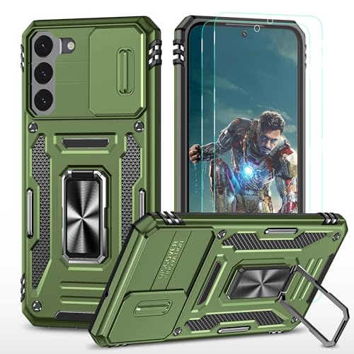 YmhxcY Hülle Für Samsung Galaxy S22 Hülle,*2 Displayschutzfolie,Slide Camera Cover, Militär Grade Schutzhülle, 360°Drehen Metallständer,Für Samsung Galaxy S22 Hülle-Olivgrün YmhxcY Hülle Für Samsung Galaxy S22 Hülle,*2 Displayschutzfolie,Slide Camera Cover, Militär Grade Schutzhülle, 360°Drehen Metallständer,Für Samsung Galaxy S22 Hülle-Olivgrün von YmhxcY