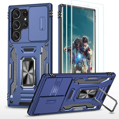 YmhxcY Hülle Für Samsung Galaxy S22 Ultra, 2 Displayschutzfolie, Slide Camera Cover, Militär Grade Schutzhülle, 360°Drehen Metallständer, Für Samsung Galaxy S22 Ultra, Blau YmhxcY Hülle Für Samsung Galaxy S22 Ultra, 2 Displayschutzfolie, Slide Camera Cover, Militär Grade Schutzhülle, 360°Drehen Metallständer, Für Samsung Galaxy S22 Ultra, Blau von YmhxcY