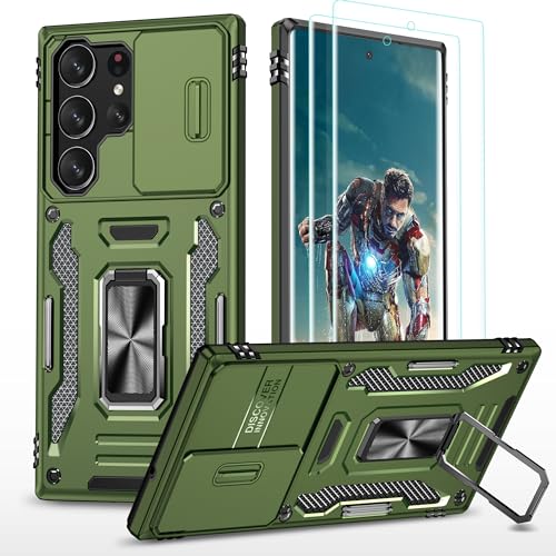 YmhxcY Hülle Für Samsung Galaxy S22 Ultra, 2 Displayschutzfolie, Slide Camera Cover, Militär Grade Schutzhülle, 360°Drehen Metallständer, Für Samsung Galaxy S22 Ultra - Olivgrün YmhxcY Hülle Für Samsung Galaxy S22 Ultra, 2 Displayschutzfolie, Slide Camera Cover, Militär Grade Schutzhülle, 360°Drehen Metallständer, Für Samsung Galaxy S22 Ultra - Olivgrün von YmhxcY