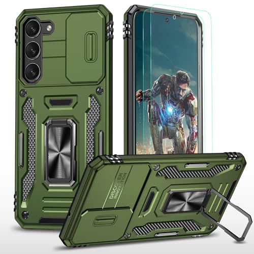 YmhxcY Hülle Für Samsung Galaxy S23 Hülle,*2 Displayschutzfolie,Slide Camera Cover, Militär Grade Schutzhülle, 360°Drehen Metallständer,Für Samsung Galaxy S23 Hülle-Olivgrün YmhxcY Hülle Für Samsung Galaxy S23 Hülle,*2 Displayschutzfolie,Slide Camera Cover, Militär Grade Schutzhülle, 360°Drehen Metallständer,Für Samsung Galaxy S23 Hülle-Olivgrün von YmhxcY