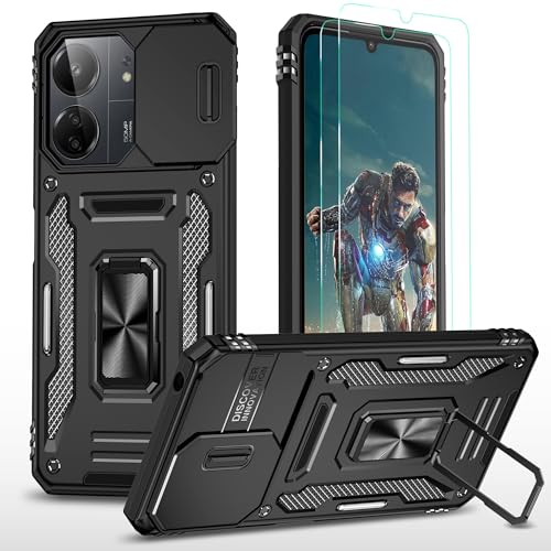 YmhxcY Hülle Für Xiaomi Redmi 13C Hülle,*2 Displayschutzfolie,Slide Camera Cover, Militär Grade Schutzhülle, 360°Drehen Metallständer-Schwarz YmhxcY Hülle Für Xiaomi Redmi 13C Hülle,*2 Displayschutzfolie,Slide Camera Cover, Militär Grade Schutzhülle, 360°Drehen Metallständer-Schwarz von YmhxcY