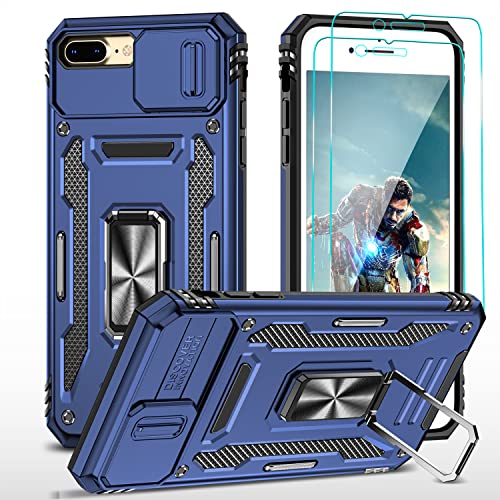 YmhxcY Hülle Für iPhone 7 Plus/iPhone 8 Plus Hülle,*2 Displayschutzfolie,Slide Camera Cover, Militär Grade Schutzhülle, 360°Drehen Metallständer,Für iPhone 7 Plus/iPhone 8 Plus Hülle-Blau YmhxcY Hülle Für iPhone 7 Plus/iPhone 8 Plus Hülle,*2 Displayschutzfolie,Slide Camera Cover, Militär Grade Schutzhülle, 360°Drehen Metallständer,Für iPhone 7 Plus/iPhone 8 Plus Hülle-Blau von YmhxcY