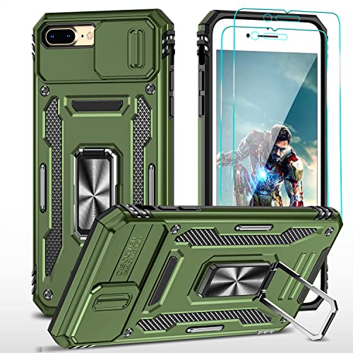 YmhxcY Hülle Für iPhone 7 Plus/iPhone 8 Plus Hülle,*2 Displayschutzfolie,Slide Camera Cover, Militär Grade Schutzhülle, 360°Drehen Metallständer,Für iPhone 7 Plus/iPhone 8 Plus Hülle-Olivgrün YmhxcY Hülle Für iPhone 7 Plus/iPhone 8 Plus Hülle,*2 Displayschutzfolie,Slide Camera Cover, Militär Grade Schutzhülle, 360°Drehen Metallständer,Für iPhone 7 Plus/iPhone 8 Plus Hülle-Olivgrün von YmhxcY