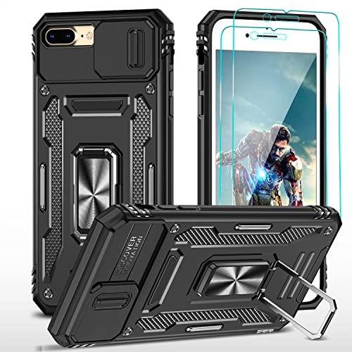 YmhxcY Hülle Für iPhone 7 Plus/iPhone 8 Plus Hülle,*2 Displayschutzfolie,Slide Camera Cover, Militär Grade Schutzhülle, 360°Drehen Metallständer,Für iPhone 7 Plus/iPhone 8 Plus Hülle-Schwarz YmhxcY Hülle Für iPhone 7 Plus/iPhone 8 Plus Hülle,*2 Displayschutzfolie,Slide Camera Cover, Militär Grade Schutzhülle, 360°Drehen Metallständer,Für iPhone 7 Plus/iPhone 8 Plus Hülle-Schwarz von YmhxcY