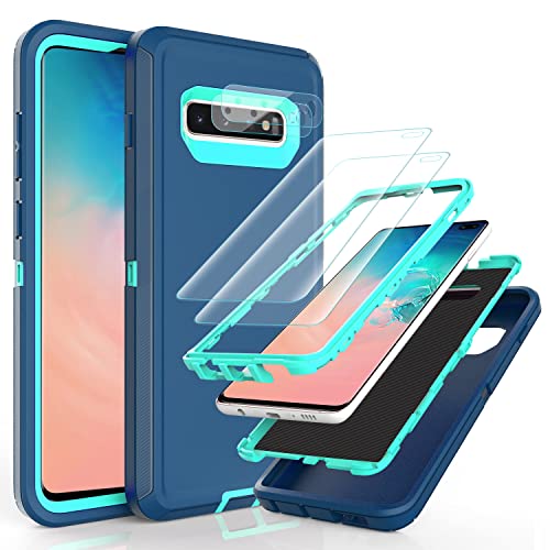 YmhxcY Hülle für Galaxy S10 Plus mit 2-teiligem Hydrogel-Film und 2-teiligem Kameraobjektiv-Schutzfilm, 3-in-1 Anti-Drop-Schutzhülle für Samsung Galaxy S10 Plus in Blau/Türkis YmhxcY Hülle für Galaxy S10 Plus mit 2-teiligem Hydrogel-Film und 2-teiligem Kameraobjektiv-Schutzfilm, 3-in-1 Anti-Drop-Schutzhülle für Samsung Galaxy S10 Plus in Blau/Türkis von YmhxcY