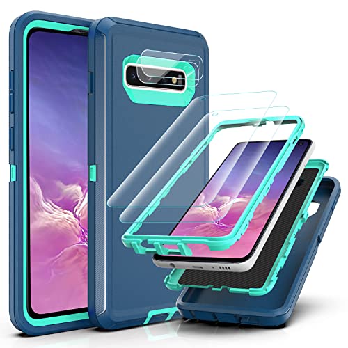YmhxcY Hülle für Galaxy S10 mit Samsung S10 mit 2-teiligem Hydrogel-Film und 2-teiligem Kameraobjektiv-Schutzfilm,3-in-1 Anti-Drop-Schutzhülle für Samsung Galaxy S10-Blau/Türkis YmhxcY Hülle für Galaxy S10 mit Samsung S10 mit 2-teiligem Hydrogel-Film und 2-teiligem Kameraobjektiv-Schutzfilm,3-in-1 Anti-Drop-Schutzhülle für Samsung Galaxy S10-Blau/Türkis von YmhxcY