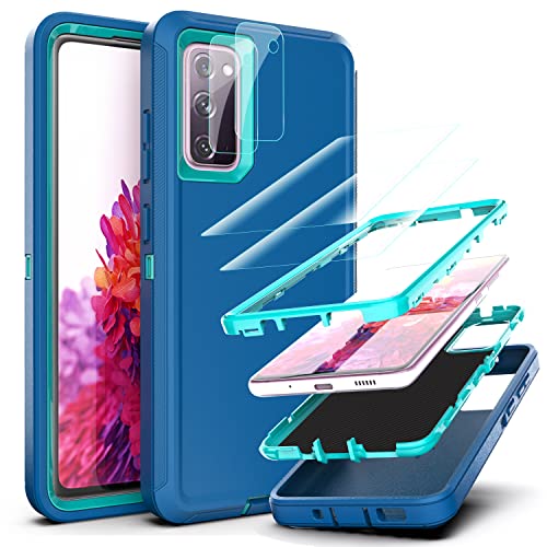 YmhxcY Hülle für Galaxy S20 FE mit 2-teiligem Explosionsgeschützte Membran und 2-teiligem Kameraobjektiv-Schutzfilm,3-in-1 Anti-Drop-Schutz hülle für Samsung Galaxy S20 FE-Blau/Türkis YmhxcY Hülle für Galaxy S20 FE mit 2-teiligem Explosionsgeschützte Membran und 2-teiligem Kameraobjektiv-Schutzfilm,3-in-1 Anti-Drop-Schutz hülle für Samsung Galaxy S20 FE-Blau/Türkis von YmhxcY