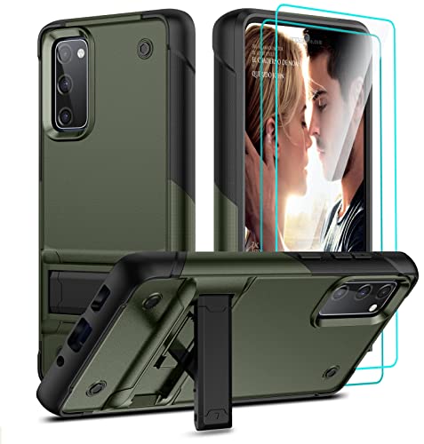 YmhxcY Hülle für Galaxy S20 FE mit Samsung S20 FE mit 2-teiligem Explosionsgeschützte Membran,[Anti-Kratzer] Militärische Stoßfeste Handyhülle Samsung Galaxy S20 FE-Army grün/schwarz von YmhxcY