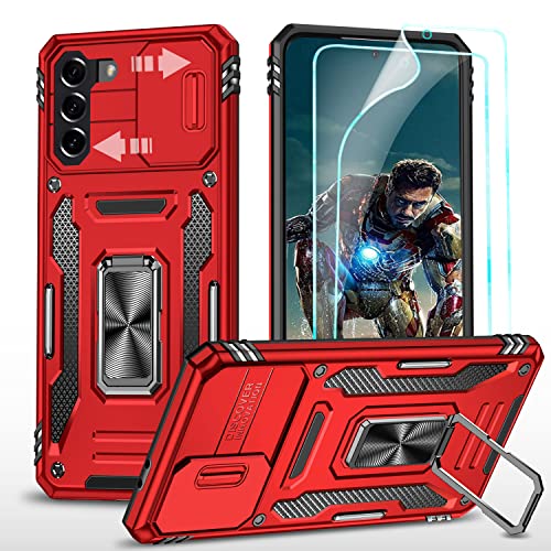 YmhxcY Hülle für Galaxy S21 Plus Hülle,2×Stück Schutzfolie Weich TPU,Schutzhülle Militär Standard,Kameraklappe,360° Drehbare Metall Halterung, Passend für Samsung Galaxy S21 Plus 5G 6.7''-Rot YmhxcY Hülle für Galaxy S21 Plus Hülle,2×Stück Schutzfolie Weich TPU,Schutzhülle Militär Standard,Kameraklappe,360° Drehbare Metall Halterung, Passend für Samsung Galaxy S21 Plus 5G 6.7''-Rot von YmhxcY