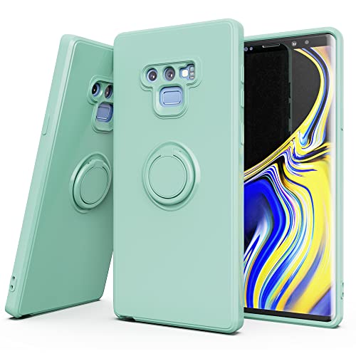 YmhxcY Hülle für Samsung Galaxy Note 9,360 Grad Metal Ring Halter Ständer Schutzhülle [für Handyhalterung Auto Magnet], Note 9 D Minze von YmhxcY