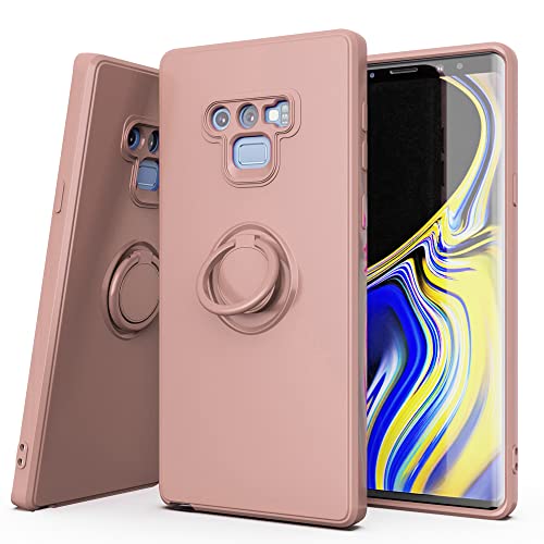 YmhxcY Hülle für Samsung Galaxy Note 9,360 Grad Metal Ring Halter Ständer Schutzhülle [für Handyhalterung Auto Magnet], Note 9 D Rosa von YmhxcY