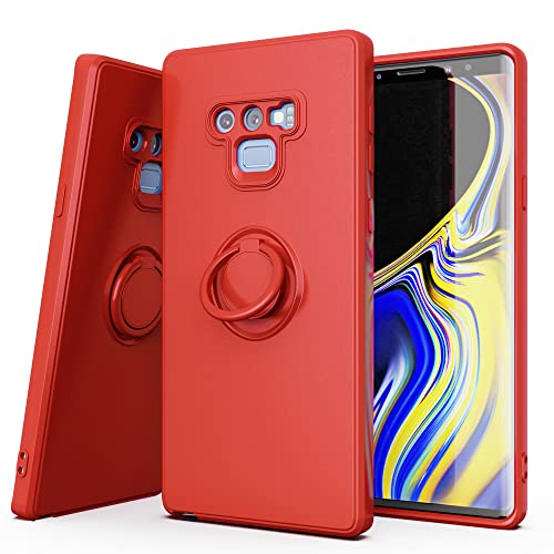 YmhxcY Hülle für Samsung Galaxy Note 9,360 Grad Metal Ring Halter Ständer Schutzhülle [für Handyhalterung Auto Magnet], Note 9 D Rot von YmhxcY