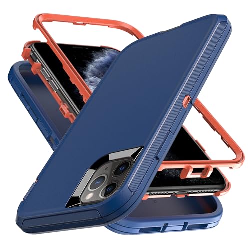 YmhxcY Hülle für iPhone 11 Pro,3-in-1 Anti-Drop-Schutzhülle für Apple iPhone 11 Pro 5,8 Zoll-Blau/Orange von YmhxcY