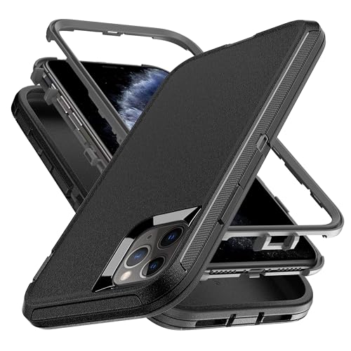 YmhxcY Hülle für iPhone 11 Pro,3-in-1 Anti-Drop-Schutzhülle für Apple iPhone 11 Pro 5,8 Zoll-Schwarz/Grau YmhxcY Hülle für iPhone 11 Pro,3-in-1 Anti-Drop-Schutzhülle für Apple iPhone 11 Pro 5,8 Zoll-Schwarz/Grau von YmhxcY