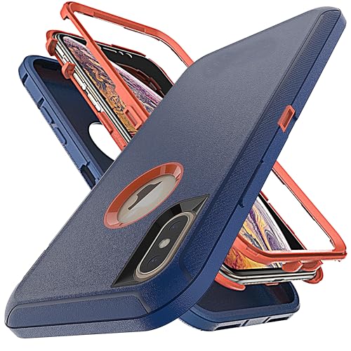 YmhxcY Hülle für iPhone X mit iPhone XS mit,3-in-1 Anti-Drop-Schutzhülle für iPhone X/XS 5,8 Zoll-Blau/Orange YmhxcY Hülle für iPhone X mit iPhone XS mit,3-in-1 Anti-Drop-Schutzhülle für iPhone X/XS 5,8 Zoll-Blau/Orange von YmhxcY