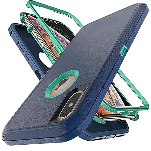 YmhxcY Hülle für iPhone X mit iPhone XS mit Handyhülle Mit Eingebautem Displayschutz,3-in-1 Anti-Drop-Schutzhülle für Apple iPhone X/XS 5,8 Zoll-Blau/Türkis YmhxcY Hülle für iPhone X mit iPhone XS mit Handyhülle Mit Eingebautem Displayschutz,3-in-1 Anti-Drop-Schutzhülle für Apple iPhone X/XS 5,8 Zoll-Blau/Türkis von YmhxcY