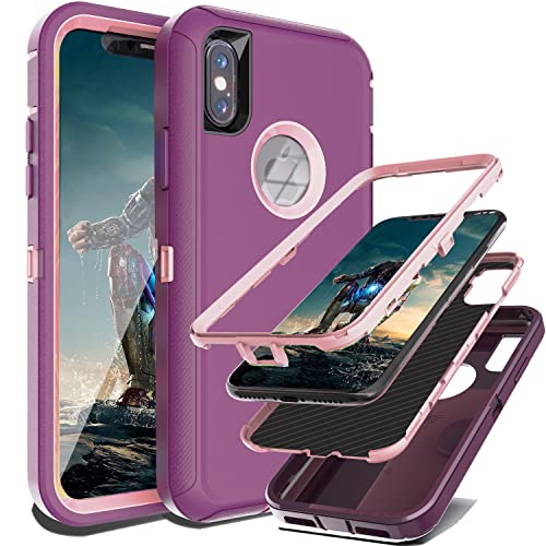 YmhxcY Hülle für iPhone XS Max mit,3-in-1 Anti-Drop-Schutzhülle für iPhone XS Max 6,5 Zoll-Wein Rot/Rose Rosa YmhxcY Hülle für iPhone XS Max mit,3-in-1 Anti-Drop-Schutzhülle für iPhone XS Max 6,5 Zoll-Wein Rot/Rose Rosa von YmhxcY