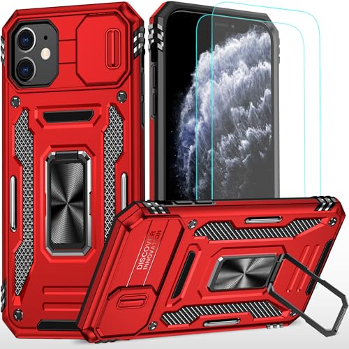 YmhxcY for iPhone 11 Case with 2*PET Screen Protector, Slide Camera Cover,360° Rotate Metal Stand, for Apple iPhone 11 6.1“-Red YmhxcY for iPhone 11 Case with 2*PET Screen Protector, Slide Camera Cover,360° Rotate Metal Stand, for Apple iPhone 11 6.1“-Red von YmhxcY