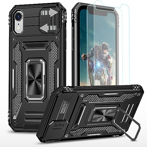 YmhxcY for iPhone XR Case with 2*PET Screen Protector, Slide Camera Cover,360° Rotate Metal Stand, for Apple iPhone XR 6.1“-Black YmhxcY for iPhone XR Case with 2*PET Screen Protector, Slide Camera Cover,360° Rotate Metal Stand, for Apple iPhone XR 6.1“-Black von YmhxcY