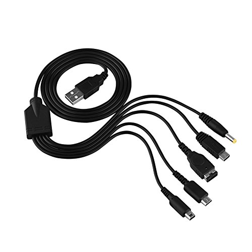 5 In 1 Ladegeröt Usb für Nds Ll/Xl 3Ds Wii U Psp Multifunktions-Ladekabel, 47,2 Zoll von Ymiko