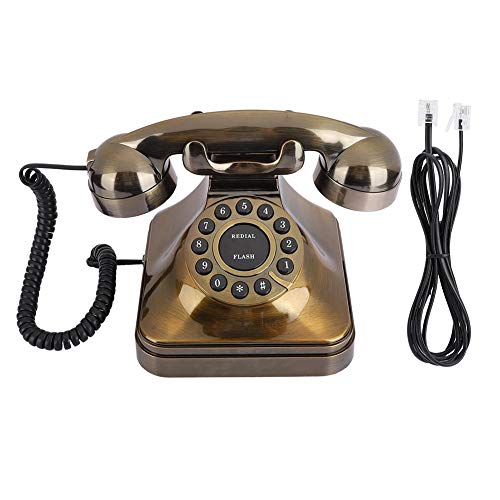 Retro Telefon mit Wöhlscheibe, Klassische Festnetztelefone altmodische Wöhlscheibe Retro Festnetztelefone Vintage Schnurlostelefon für Wohnkultur von Ymiko