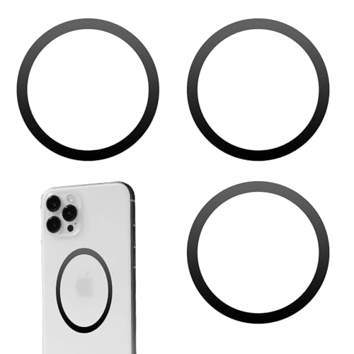 3STK Magnetring Aufkleber für Handyhülle, Universeller Metallring für Phone Handy | Kompatibel mit Wireless Chargern & Autohalterungen | Ultradünn (0.4mm) & Stark Haftend von Ymxil