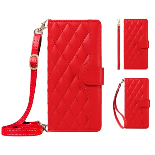 Ymyhyuxi Leder Flip Case für RedMi K50 Ultra Case Business Cover Card Wallet Phone Bag Covers (Rot) von Ymyhyuxi