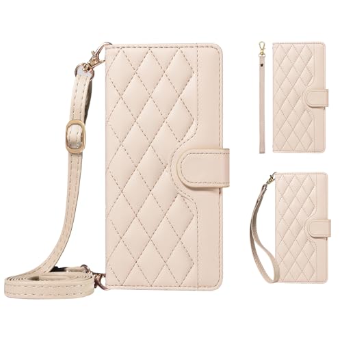 Ymyhyuxi Leder Flip Case für RedMi Note 10 (5G) Hülle Business Cover Card Wallet Phone Bag Cover (Beige) von Ymyhyuxi
