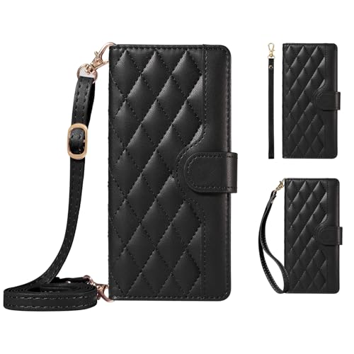 Ymyhyuxi Leder Flip Case für RedMi Note 10 Pro (4G) Hülle Business Cover Card Wallet Phone Bag Cover (Schwarz) von Ymyhyuxi