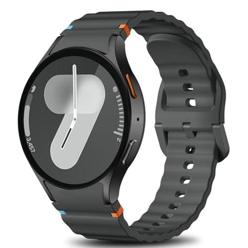 Ynitec Armbänder Kompatibel mit Samsung Galaxy Watch 7 Armband 40mm 44mm - 2025 Upgraded Keine Lücke Sport Silikonarmband für Watch-S 6 5 4 FE, 20mm Band für GalaxyWatch Classic/Pro, Deep Grey von Ynitec