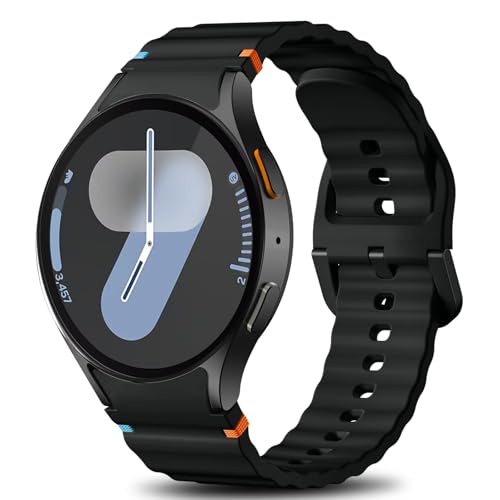 Ynitec Armbänder Kompatibel mit Samsung Galaxy Watch 7 Armband 40mm 44mm - 2025 Upgraded Keine Lücke Sport Silikonarmband für Watch-S 6 5 4 FE, 20mm Band für GalaxyWatch Classic/Pro, Schwarz von Ynitec