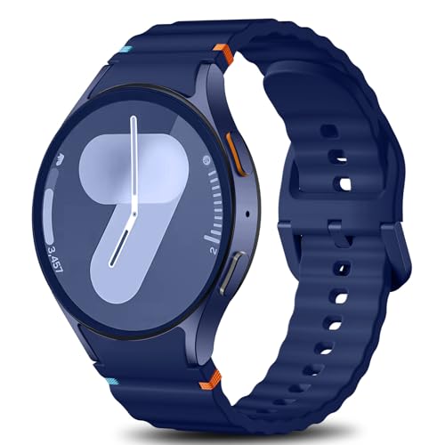 Ynitec Armbänder Kompatibel mit Samsung Galaxy Watch 7 Armband 40mm 44mm - 2025 Upgraded Keine Lücke Sport Silikonarmband für Watch-S 6 5 4 FE, 20mm Uhrenband für GalaxyWatch Classic/Pro, Indigo von Ynitec