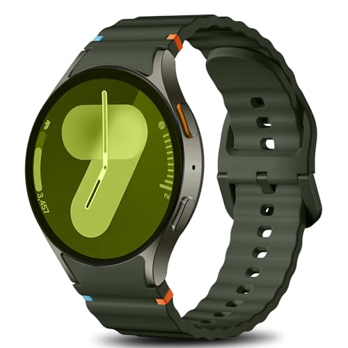 Ynitec Armbänder Kompatibel mit Samsung Galaxy Watch 7 Armband 40mm 44mm - 2025 Upgraded Keine Lücke Sport Silikonarmband für Watch-S 6 5 4 FE, 20mm Uhrenband für GalaxyWatch Classic/Pro, Grün von Ynitec