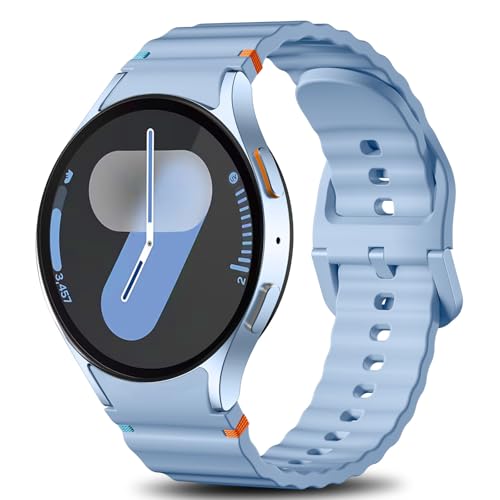 Ynitec Armbänder Kompatibel mit Samsung Galaxy Watch 7 Armband 40mm 44mm - 2025 Upgraded Keine Lücke Sport Silikonarmband für Watch-S 6 5 4 FE, 20mm Uhrenband für GalaxyWatch Classic/Pro, Blau von Ynitec