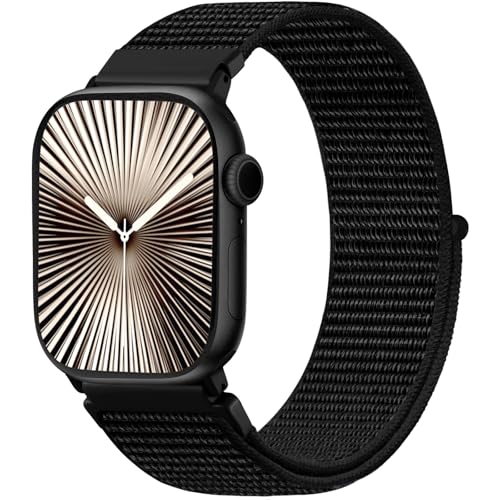Ynitec Sport Loop Armbänder Kompatibel mit Apple Watch Armband 38mm 40mm 41mm 42mm für Damen, Einstellbar Weich Nylon Ersatzarmband für iWatch Band Series 10 9 SE 8 7 6 5 4 3 2 1, Schwarz Ynitec Sport Loop Armbänder Kompatibel mit Apple Watch Armband 38mm 40mm 41mm 42mm für Damen, Einstellbar Weich Nylon Ersatzarmband für iWatch Band Series 10 9 SE 8 7 6 5 4 3 2 1, Schwarz von Ynitec
